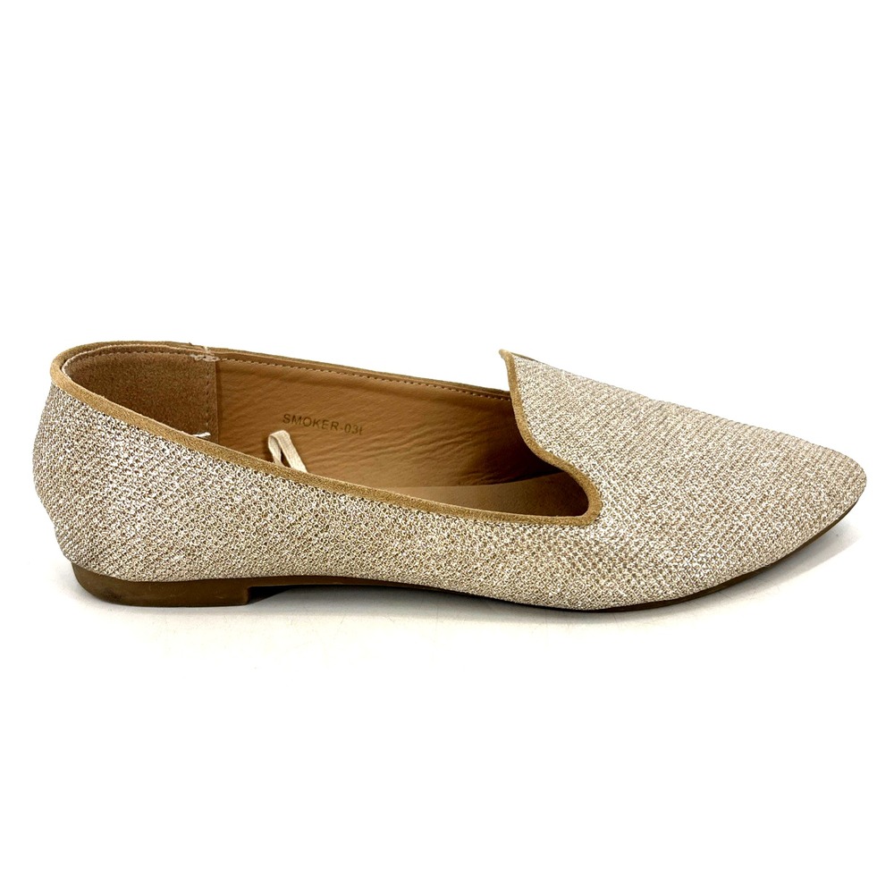 Olivia & Kate Women's Smoking Flat Gold Sparkle Glitter Size 9 Slip On SOLD OUT! - Picture 8 of 10